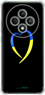 Силикон с усиленными углами чехол Жёлто-голубое сердце для Oppo Reno12 FS - 885sp-3867 изображение 