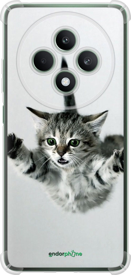 Силикон с усиленными углами чехол Летящий котёнок для Oppo Reno12 FS - 2322sp-3867 изображение 