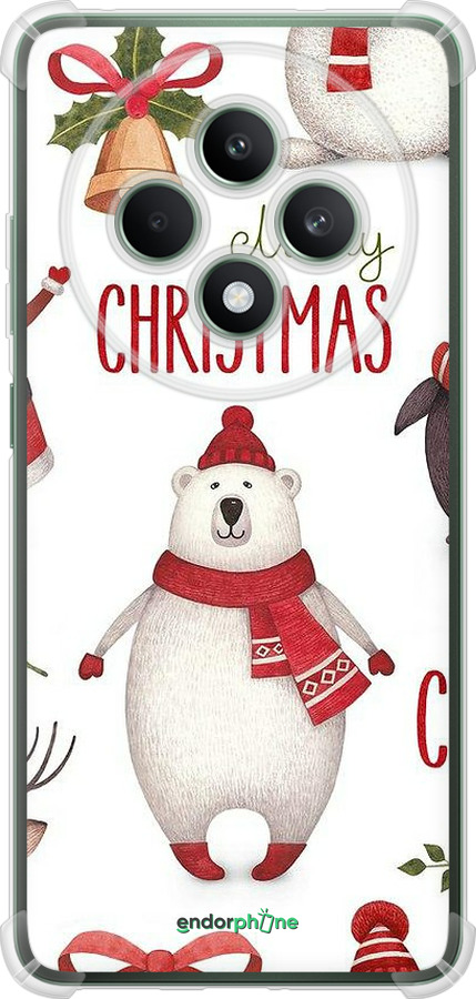 Силикон с усиленными углами чехол Merry Christmas для Oppo Reno12 FS - 4106sp-3867 изображение 