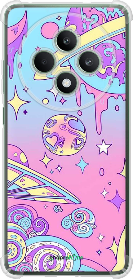 Силикон с усиленными углами чехол Розовая галактика для Oppo Reno12 FS - 4146sp-3867 изображение 