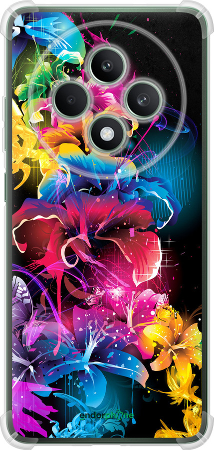 Силикон с усиленными углами чехол Абстрактные цветы для Oppo Reno12 FS - 511sp-3867 изображение 