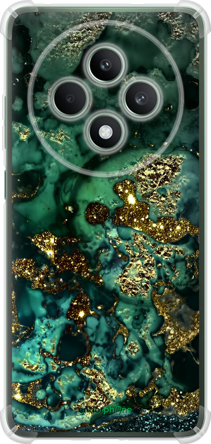 Силикон с усиленными углами чехол Мрамор золото богатство для Oppo Reno12 FS - 5419sp-3867 изображение 