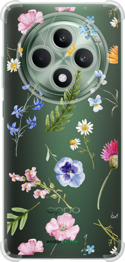 Силикон с усиленными углами чехол Цветочный фон v2 для Oppo Reno12 FS - 5472sp-3867 изображение 