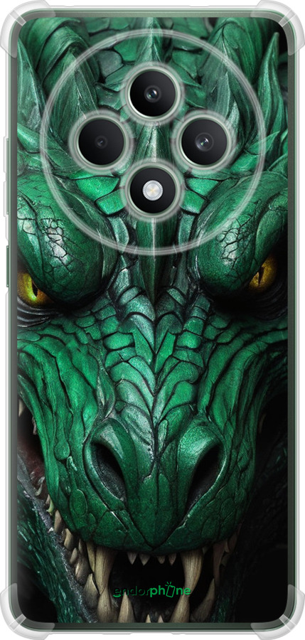 Силикон с усиленными углами чехол Зелёный дракон v2 для Oppo Reno12 FS - 5817sp-3867 изображение 