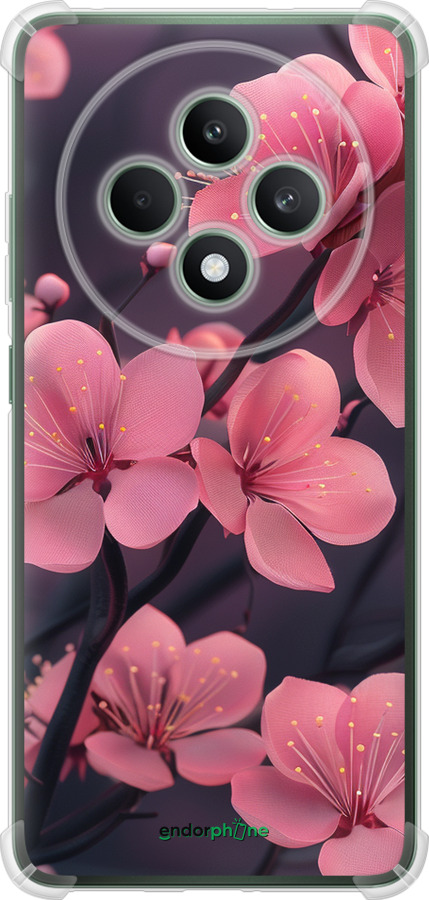 Силикон с усиленными углами чехол Пурпурная сакура для Oppo Reno12 FS - 6075sp-3867 изображение 
