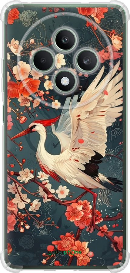 Силикон с усиленными углами чехол Сакура и аист для Oppo Reno12 FS - 6108sp-3867 изображение 