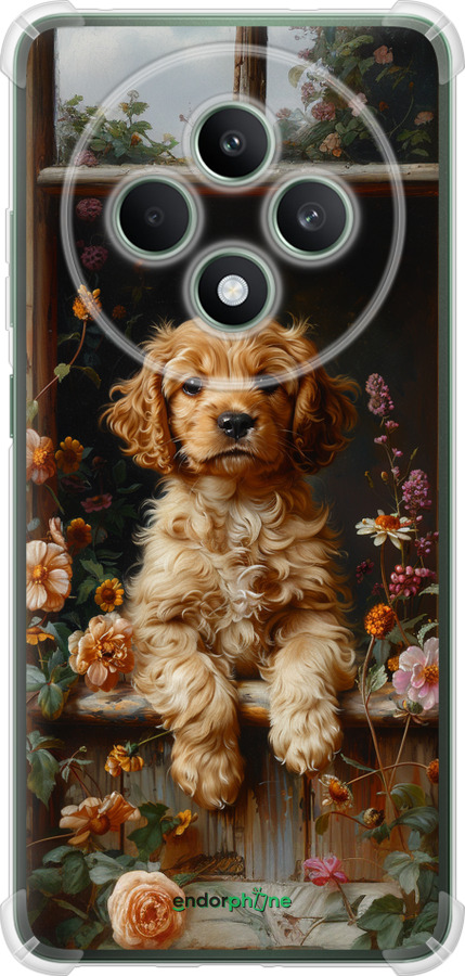 Силикон с усиленными углами чехол Щенок cocker spaniel для Oppo Reno12 FS - 6136sp-3867 изображение 
