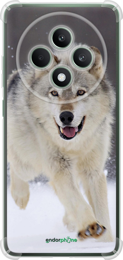 Силикон с усиленными углами чехол Бегущий волк для Oppo Reno12 FS - 826sp-3867 изображение 
