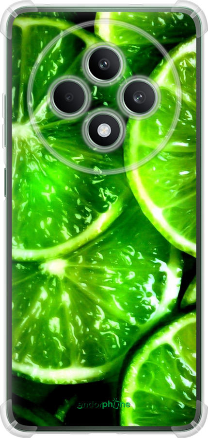 Силикон с усиленными углами чехол Зелёные дольки лимона для Oppo Reno12 FS - 852sp-3867 изображение 