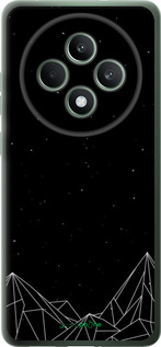 Силиконовый чехол Черно белые абстрактные горы для Oppo Reno12 F 5G - 6437u-3771 изображение 