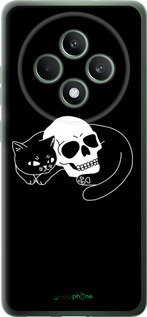 Силіконовий чехол Із зображенням кота та черепа для Oppo Reno12 F 4G - 6491u-3847 изображение 