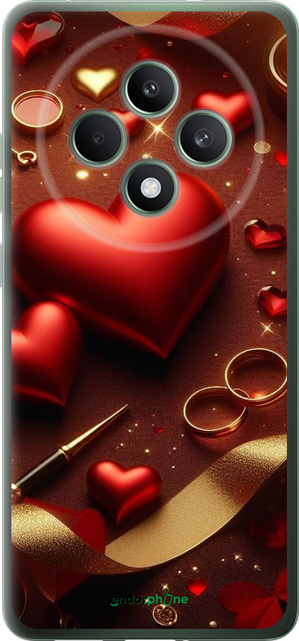 Силіконовий чехол Сердечки v3 для Oppo Reno12 FS - 5833u-3867 изображение 