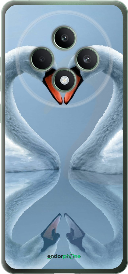 Силиконовый чехол Лебеди для Oppo Reno12 F 4G - 6007u-3847 изображение 