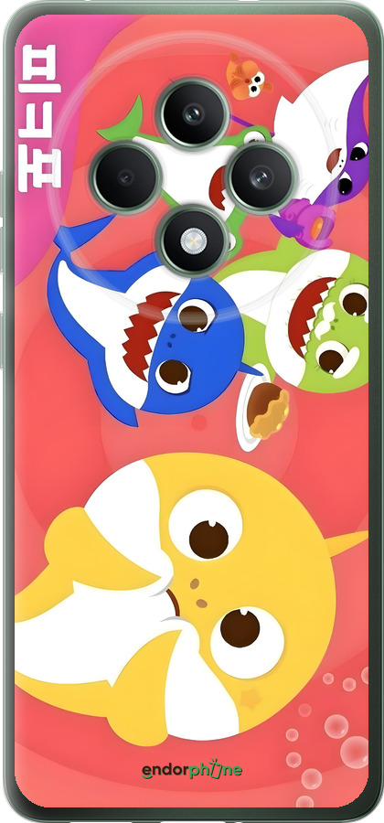 Силиконовый чехол Бейби Шаркс для Oppo Reno12 FS - 6305u-3867 изображение 