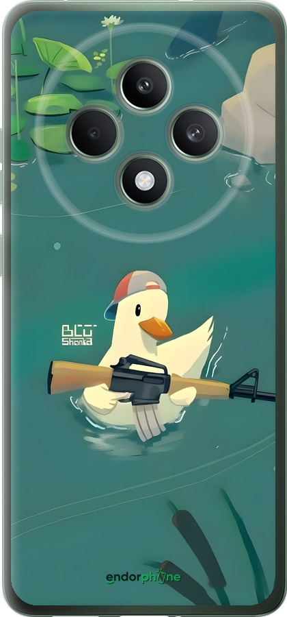 Силіконовий чехол Каченя з автоматом для Oppo Reno12 FS - 6356u-3867 изображение 