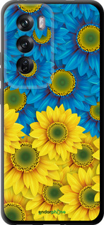 TPU чехол Жёлто-голубые цветы для Oppo Reno12 Pro 5G - 1048b-3740 изображение 