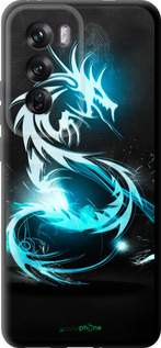TPU чехол Бело-голубой огненный дракон для Oppo Reno12 Pro 5G - 113b-3740 изображение 