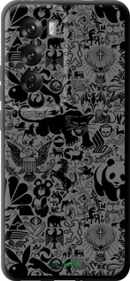 TPU чехол Чёрно-серый стикер бомбинг для Oppo Reno12 Pro 5G - 2432b-3740 изображение 