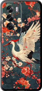 TPU чехол Сакура и аист для Oppo Reno12 Pro 5G - 6108b-3740 изображение 