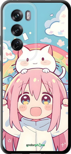 TPU чехол Девочка аниме радуга для Oppo Reno12 Pro 5G - 6304b-3740 изображение 