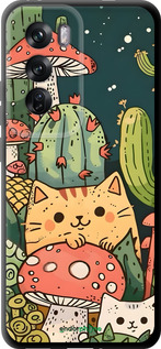 TPU чехол Коты грибы для Oppo Reno12 Pro 5G - 6321b-3740 изображение 