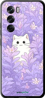 TPU чехол Котик в цветах для Oppo Reno12 Pro 5G - 6390b-3740 изображение 