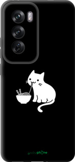TPU чехол С милым котом на черном фоне для Oppo Reno12 Pro 5G - 6528b-3740 изображение 