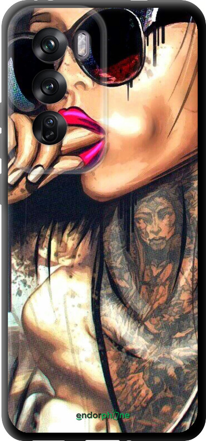 TPU чехол Девушка в тату для Oppo Reno12 Pro 5G - 4001b-3740 изображение 