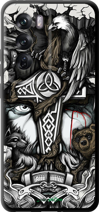TPU чехол Тату Викинг для Oppo Reno12 Pro 5G - 4098b-3740 изображение 
