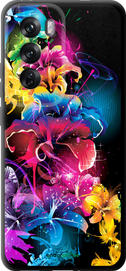 TPU чехол Абстрактные цветы для Oppo Reno12 Pro 5G - 511b-3740 изображение 