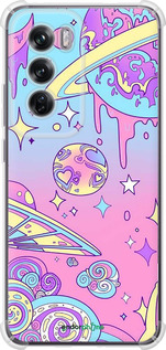 Силикон с усиленными углами чехол Розовая галактика для Oppo Reno12 Pro 5G - 4146sp-3740 изображение 