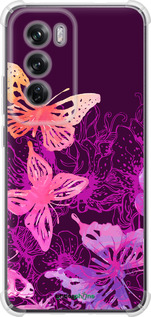 Силикон с усиленными углами чехол Бабочки v2 для Oppo Reno12 Pro 5G - 5475sp-3740 изображение 