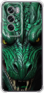 Силикон с усиленными углами чехол Зелёный дракон v2 для Oppo Reno12 Pro 5G - 5817sp-3740 изображение 