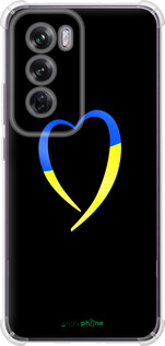 Силикон с усиленными углами чехол Жёлто-голубое сердце для Oppo Reno12 Pro 5G - 885sp-3740 изображение 