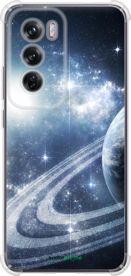 Силикон с усиленными углами чехол Кольца Сатурна для Oppo Reno12 Pro 5G - 173sp-3740 изображение 
