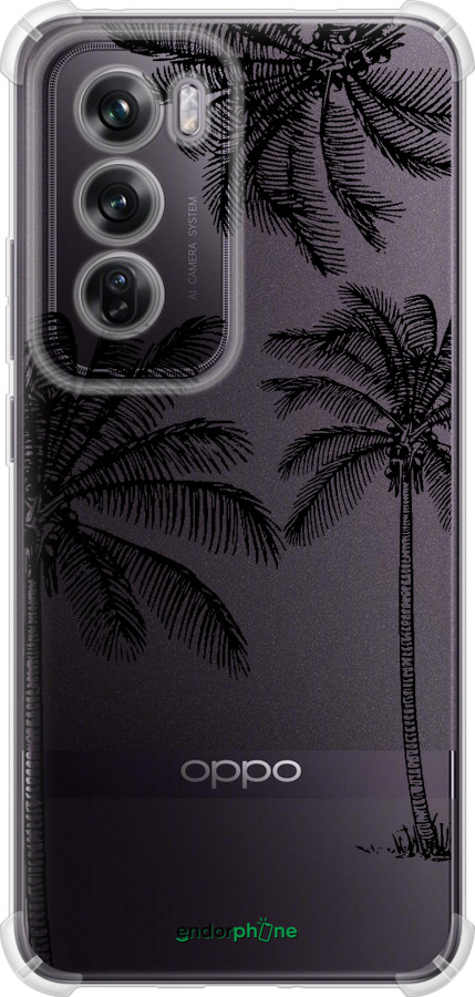 Силикон с усиленными углами чехол Пальмы1 для Oppo Reno12 Pro 5G - 4634sp-3740 изображение 