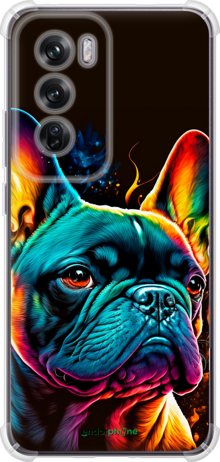 Силикон с усиленными углами чехол Яркий бульдог для Oppo Reno12 Pro 5G - 5547sp-3740 изображение 