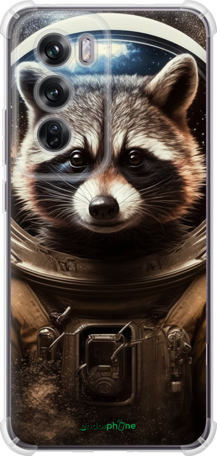 Силикон с усиленными углами чехол Raccoon austronaut для Oppo Reno12 Pro 5G - 5581sp-3740 изображение 