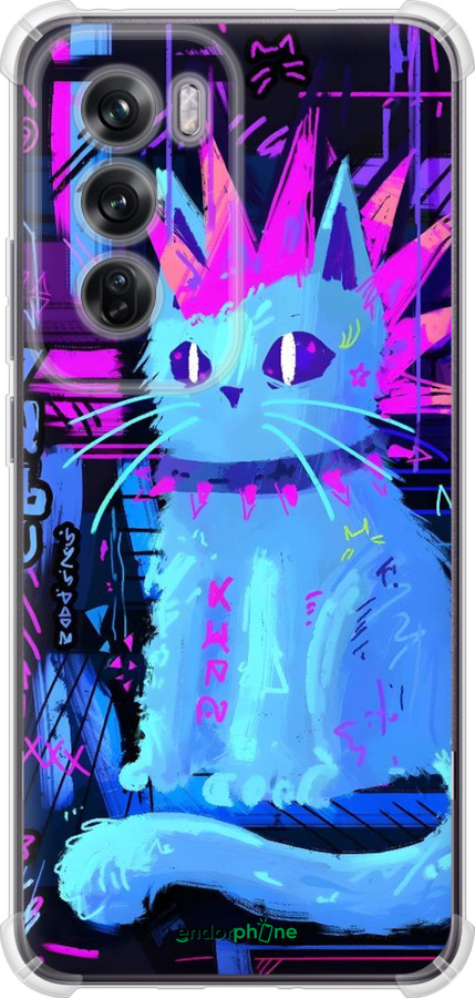 Силіконовий протиударний с посиленими кутами чехол Кіт панк для Oppo Reno12 Pro 5G - 6311sp-3740 изображение 