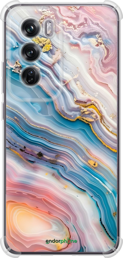 Силикон с усиленными углами чехол Мрамор красивый для Oppo Reno12 Pro 5G - 6376sp-3740 изображение 