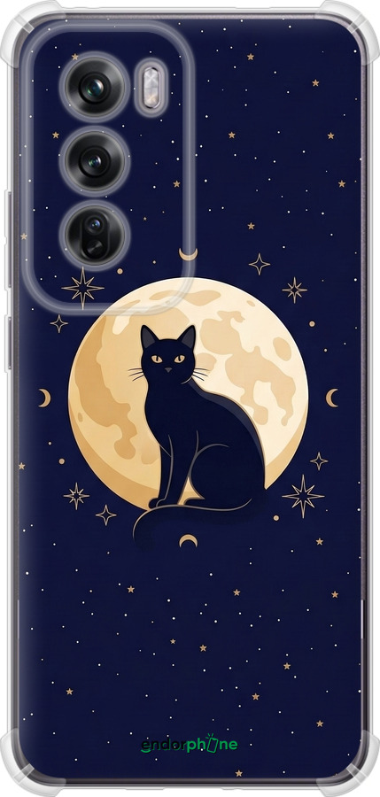 Силіконовий протиударний с посиленими кутами чехол Cute Cat Celestial/Witchy для Oppo Reno12 Pro 5G - 6787sp-3740 изображение 