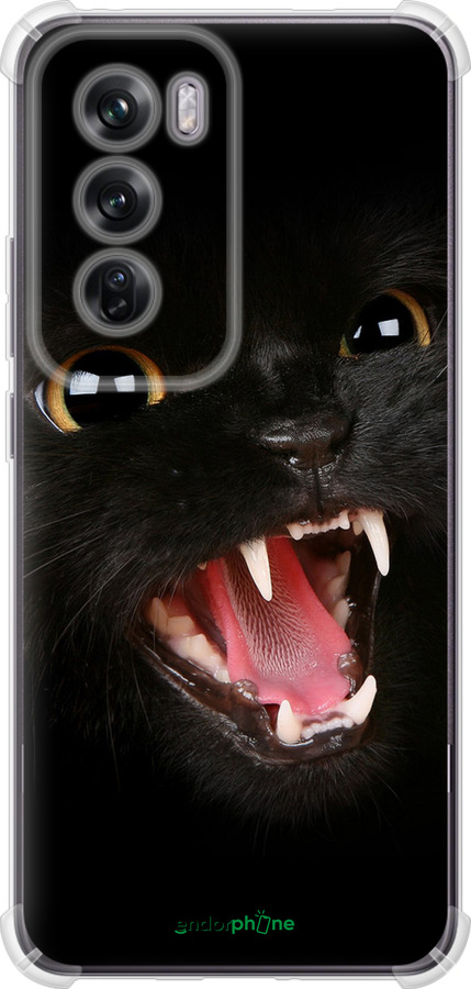 Силикон с усиленными углами чехол Чёрная кошка для Oppo Reno12 Pro 5G - 932sp-3740 изображение 