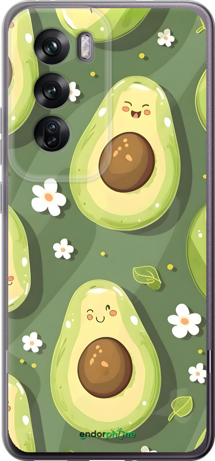 Силиконовый чехол Авокадо для Oppo Reno12 Pro 5G - 6380u-3740 изображение 