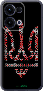 Силиконовый чехол Герб - вышиванка на черном фоне для Oppo Reno13 5G - 1196u-3944 изображение 