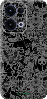 Силіконовий чехол Чорно-сірий стікер бомбінг для Oppo Reno13 5G - 2432u-3944 изображение 