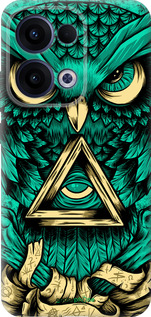 Силиконовый чехол Сова Арт-тату для Oppo Reno13 5G - 3971u-3944 изображение 
