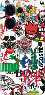 Силиконовый чехол Many different logos для Oppo Reno13 5G - 4022u-3944 изображение 