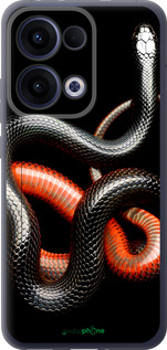 Силиконовый чехол Красно-черная змея на черном фоне для Oppo Reno13 5G - 4063u-3944 изображение 