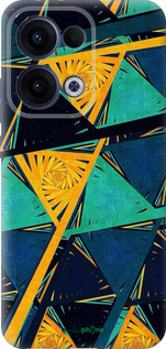 Силиконовый чехол Арт, абстракция, желтый, синий для Oppo Reno13 5G - 5382u-3944 изображение 