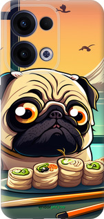 Силиконовый чехол Мопс и суши для Oppo Reno13 5G - 5588u-3944 изображение 